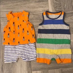 Boys tank top romper bundle